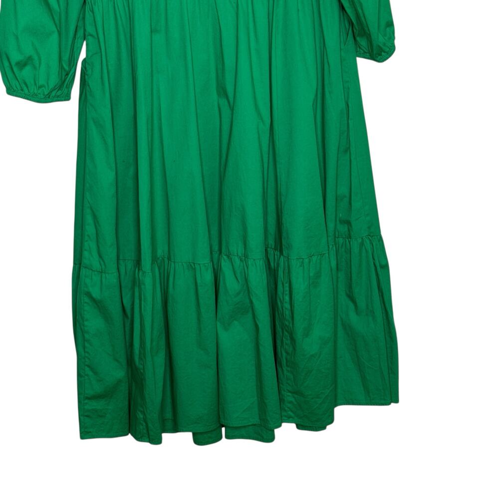 TORRID Midi Poplin Tiered Jelly Bean Green Dress Size 1X Prairie Cottagecore - Picture 8 of 9
